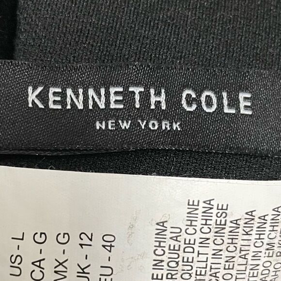 Kenneth Cole Black Halter Neck Strappy Bikini Top Gold Metal Button Detail Large - Picture 8 of 11